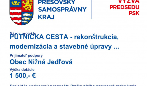 Pútnická cesta - rekonštrukcia, modernizácia a stavebné úpravy drevených krížov a ich okolia v obci Nižná Jedľová  Projekt podporený z ropotu Prešovského samosprávneho kraja